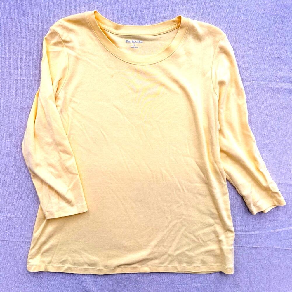 Kim Rogers Yellow Long Sleeve Tee Shirt